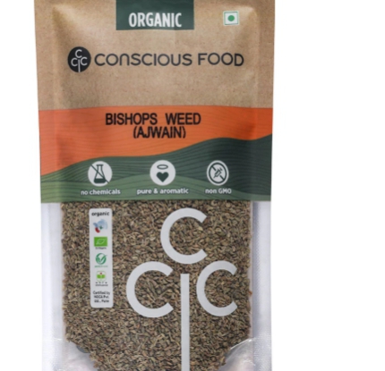 Conscious Food Ajwain or Bishops Weed Whole 100g Organic